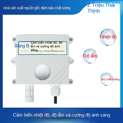 Cảm biến ba trong một đo ánh sáng, nhiệt độ và độ ẩm (vỏ dạng chữ V) – Giám sát môi trường toàn diện, RS485 Modbus-RTU
