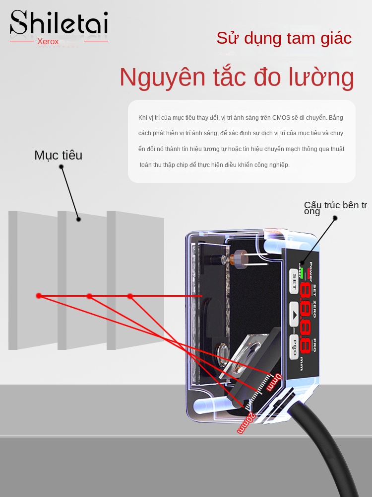 Cảm biến dịch chuyển laser đo khoảng cách – Độ chính xác cao, đo vị trí, điểm, đường; phát hiện độ cao thấp, độ phẳng; ngõ ra số và tương tự - SLX-S030N – Cảm biến dịch chuyển ngõ ra số NPN, độ chính xác 0.01mm