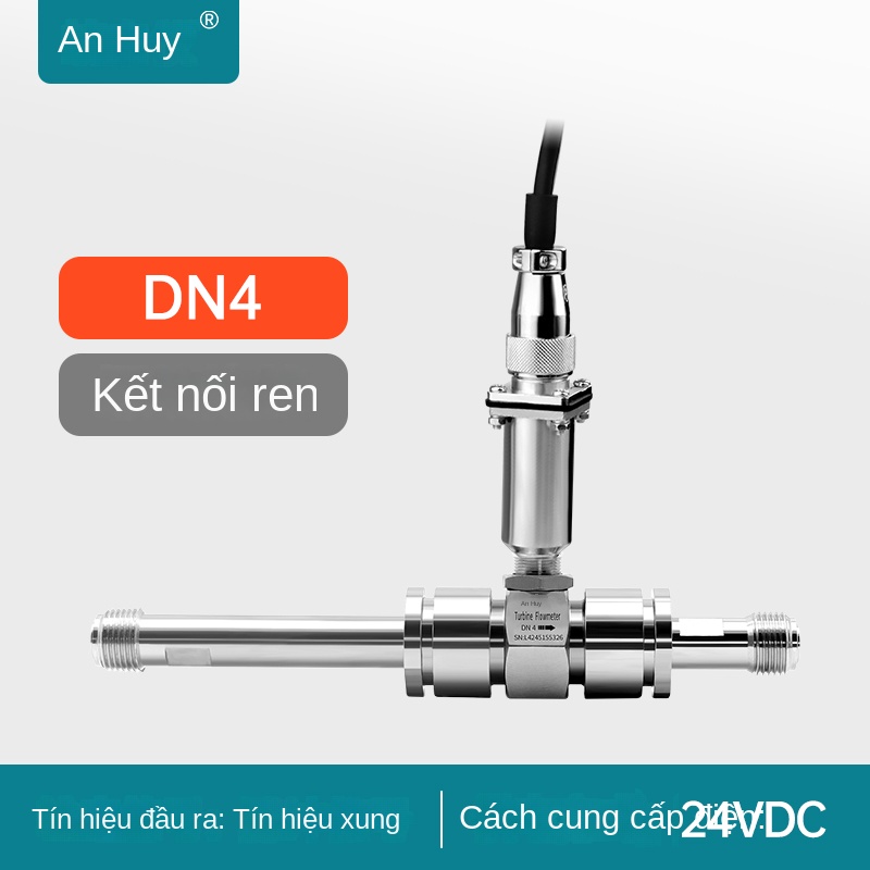 Cảm biến lưu lượng tuabin LWGY – Tín hiệu xung NPN/PNP, dùng cho chất lỏng, methanol, nước tinh khiết, vỏ inox lắp ống - DN32 – Kết nối ren ngoài, không hiển thị, ngõ ra xung