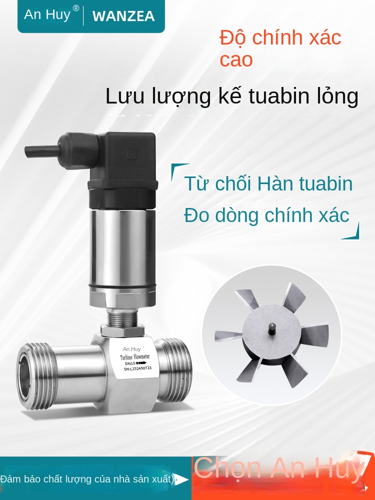 Cảm biến lưu lượng turbine chất lỏng – Dạng ren hoặc nhanh, đầu ra dòng 4–20mA & RS485, dùng cho nước tinh khiết - DN50 – Kết nối ren ngoài, không kèm hiển thị, giao tiếp RS485