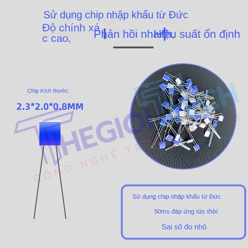 Cảm biến nhiệt độ PT100 2 dây, điện trở bạch kim chịu nhiệt cao đến 400℃, đầu dò 2 dây - PT100 φ3×30 1.5m