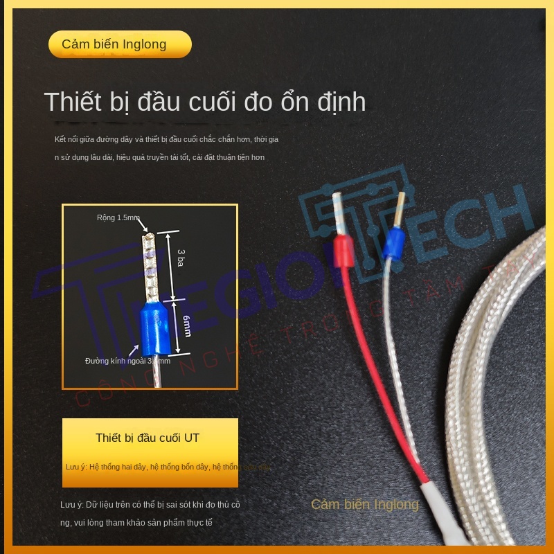 Cảm biến nhiệt độ PT100/PT1000 2 dây, kiểu ren M6, đầu dò điện trở bạch kim công nghiệp - PT100 A 1m