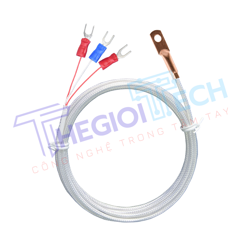 Cảm biến nhiệt độ PT100/PT1000, đầu dò dạng lỗ tròn, điện trở bạch kim 3 dây, kiểu dán bề mặt - PT100 A 4m 0.15