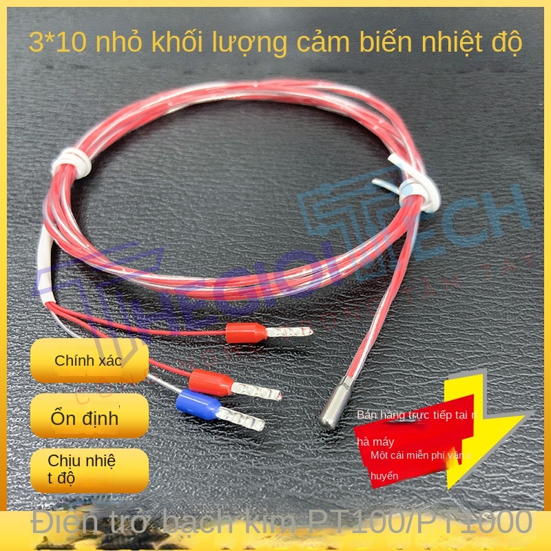 Cảm biến nhiệt độ PT100/PT1000 kích thước nhỏ, đầu dò điện trở bạch kim, đường kính 3mm