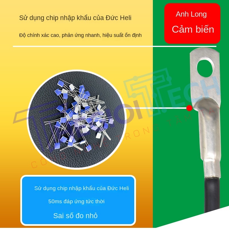 Cảm biến nhiệt độ PT100/PT1000 nhập khẩu, đầu dò ép mũi, điện trở bạch kim 3 dây, truyền tín hiệu nhiệt - PT1000 A 6m