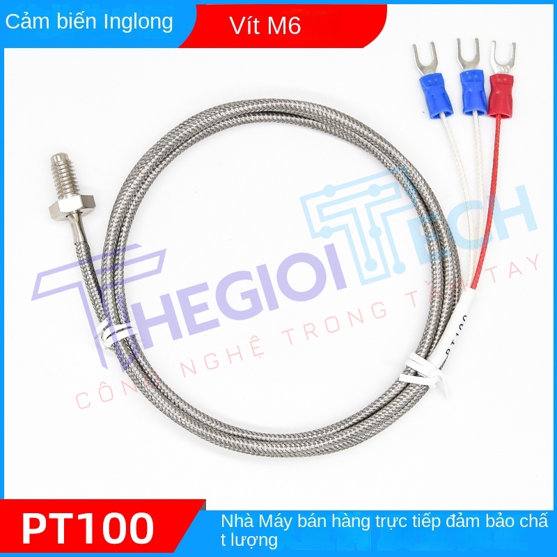Cảm biến nhiệt độ PT100/PT1000 ren M8/M6, đầu dò công nghiệp độ chính xác cao, chịu nhiệt cao - PT1000-A 0.5m M6