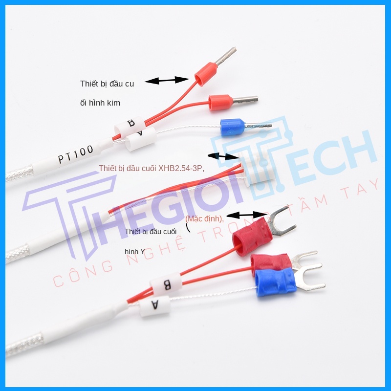 Cảm biến nhiệt độ PT100, đầu dò điện trở bạch kim, chống nước, chịu nhiệt cao, độ chính xác công nghiệp A级 - -50-200C 5m