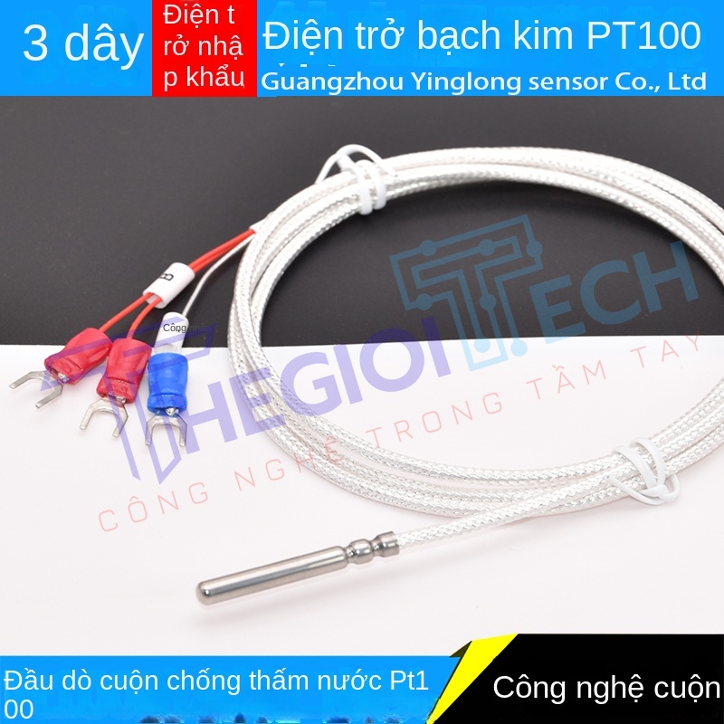 Cảm biến nhiệt độ PT100, đầu dò điện trở bạch kim, chống nước, chịu nhiệt cao, độ chính xác công nghiệp A级 - Điện trở A
