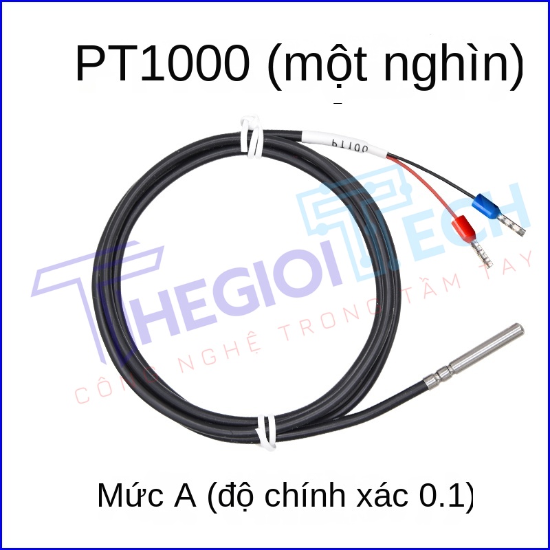 Cảm biến nhiệt độ PT100PT1000 2 dây (2 lõi), dây silicone chịu nhiệt, đầu dò bạch kim đường kính 5mm - PT1000 A φ5×30 2m