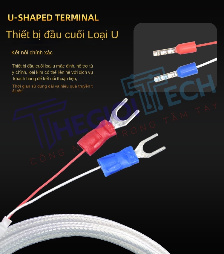 Cảm biến nhiệt độ PT100PT1000 2 dây, đầu dò dạng lỗ tròn, điện trở bạch kim kiểu dán bề mặt - PT100 A 5m 0.1