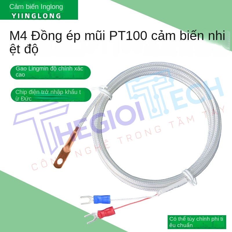 Cảm biến nhiệt độ PT100PT1000 2 dây, đầu dò dạng lỗ tròn, điện trở bạch kim kiểu dán bề mặt - PT100 A 5m 0.1