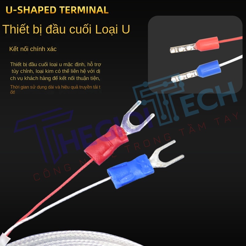 Cảm biến nhiệt độ PT100PT1000 2 dây, điện trở bạch kim A级, chịu nhiệt cao, độ chính xác cao cho công nghiệp - PT100 A 3m