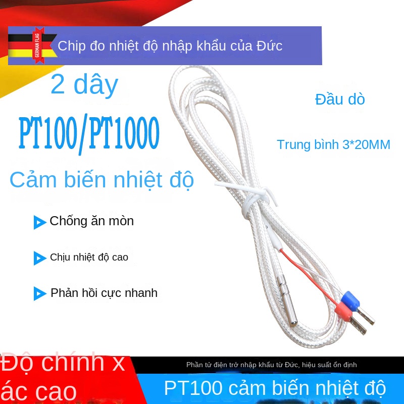 Cảm biến nhiệt độ PT100PT1000 2 dây, điện trở bạch kim A级, thương hiệu Yinglong - PT1000 A 3m