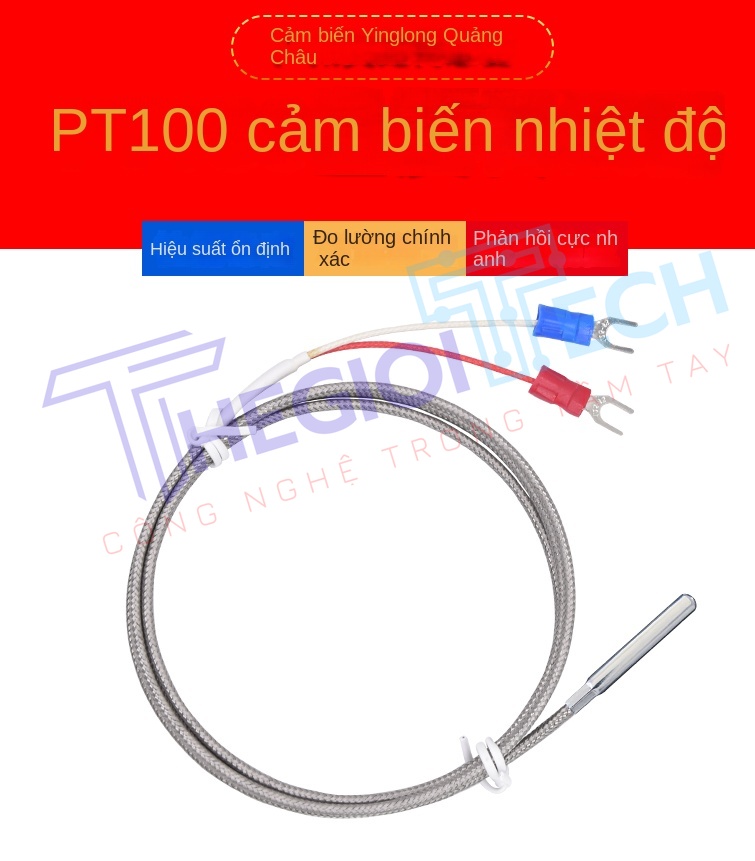 Cảm biến nhiệt độ PT100PT1000 2 dây, điện trở bạch kim, đầu dò nhiệt điện trở công nghiệp - PT100 B 4m
