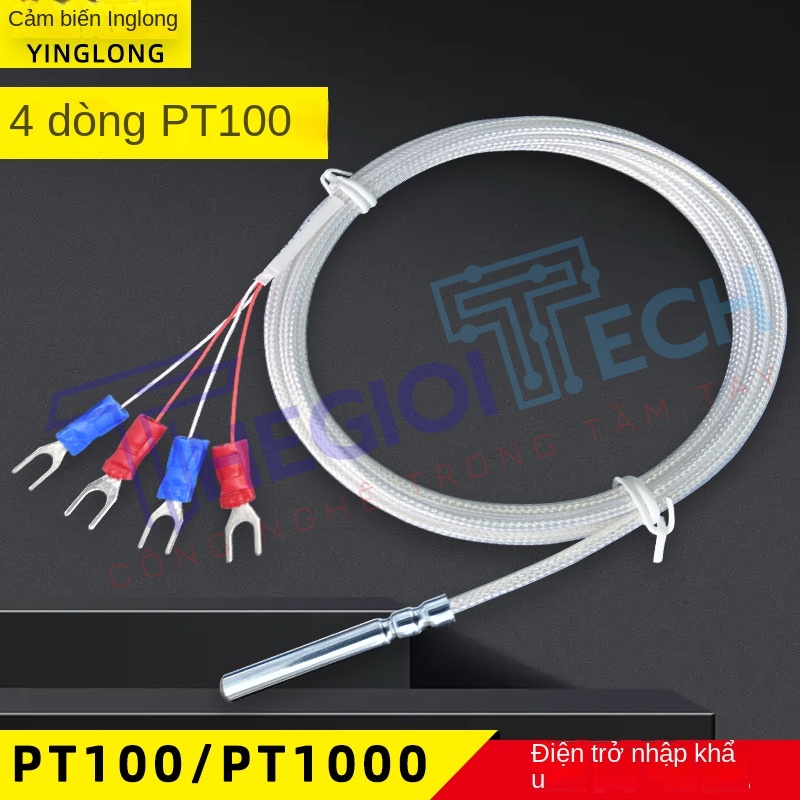 Cảm biến nhiệt độ PT100PT1000 4 dây (4 lõi), đầu dò điện trở bạch kim công nghiệp, chống nước chống ăn mòn - PT1000 3m