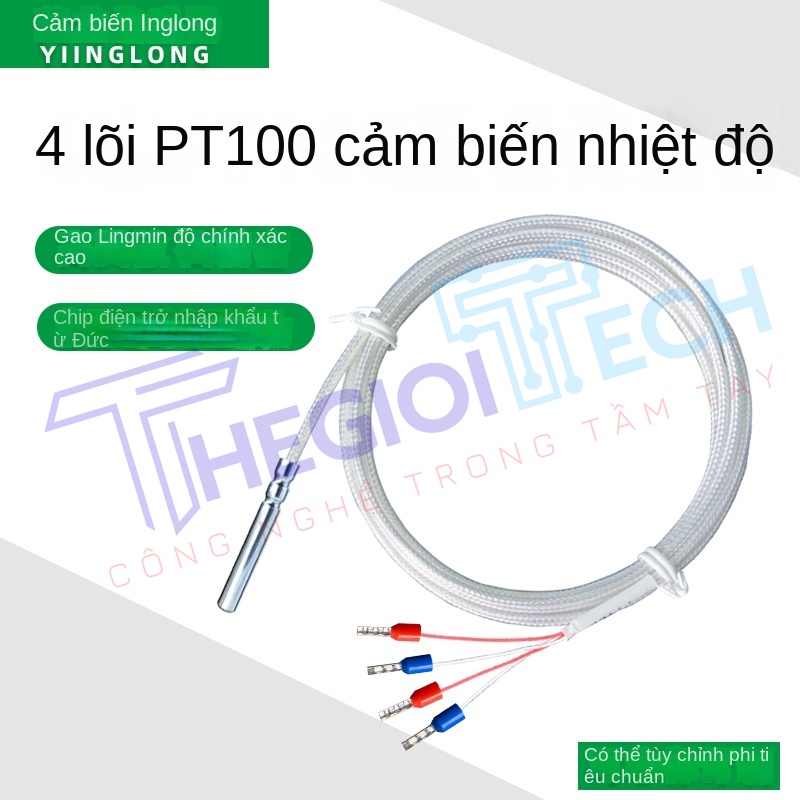 Cảm biến nhiệt độ PT100PT1000 4 dây (4 lõi), đầu dò điện trở bạch kim công nghiệp