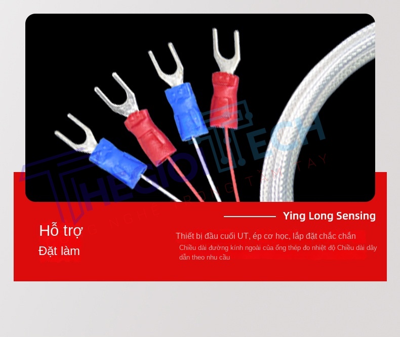 Cảm biến nhiệt độ PT100PT1000 4 dây (4 lõi), ren M6, đầu dò điện trở bạch kim công nghiệp - PT1000 5m M6