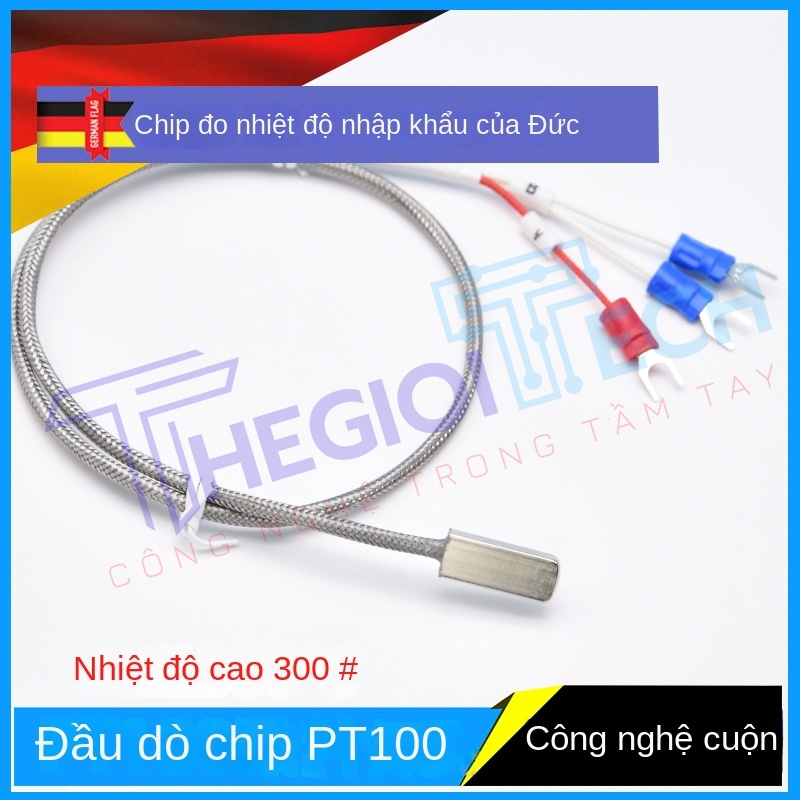 Cảm biến nhiệt độ PT100PT1000 dạng dán bề mặt, đầu dò điện trở bạch kim, kích thước nhỏ gọn - PT100 1m