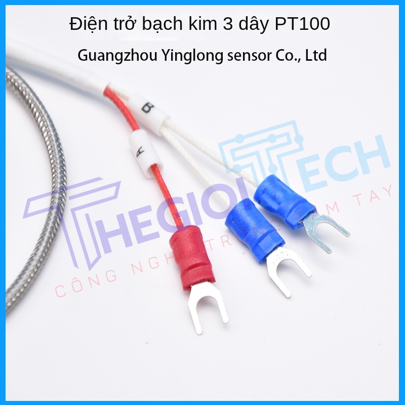 Cảm biến nhiệt độ PT100PT1000 dạng dán bề mặt, đầu dò điện trở bạch kim, kích thước nhỏ gọn - PT100 1m