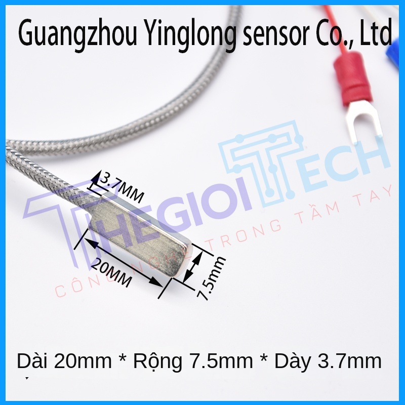 Cảm biến nhiệt độ PT100PT1000 dạng dán bề mặt, đầu dò điện trở bạch kim, kích thước nhỏ gọn - PT100 2m