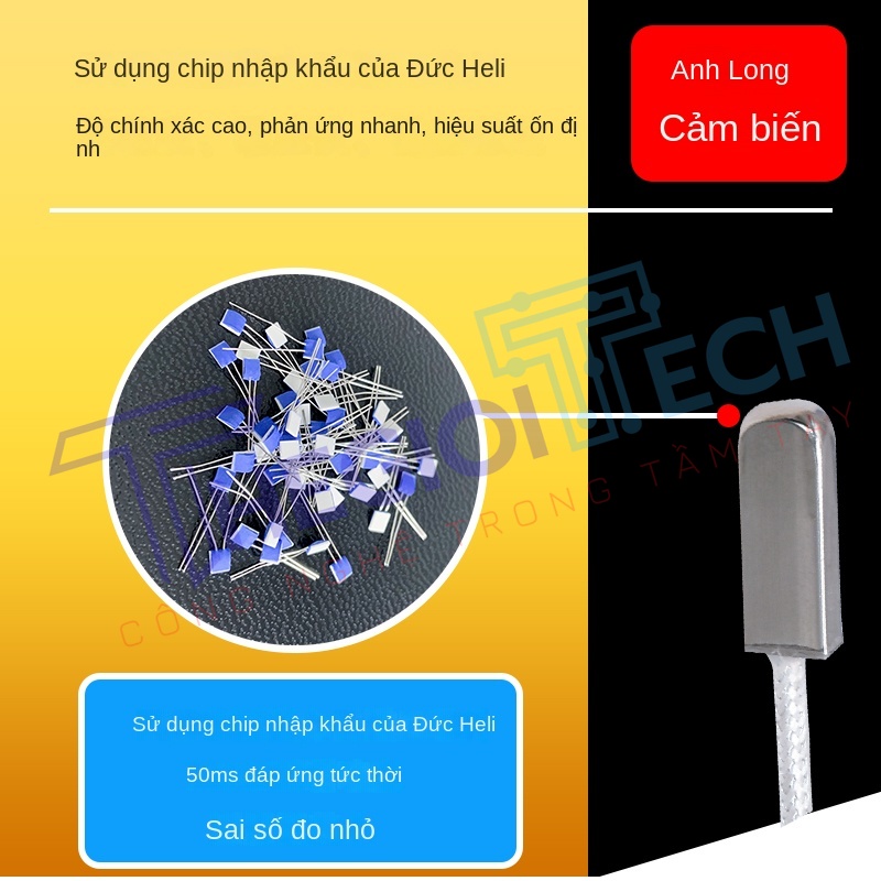 Cảm biến nhiệt độ PT100PT1000 dạng dán bề mặt, đầu dò điện trở bạch kim, kiểu dán trực tiếp - PT100 2m