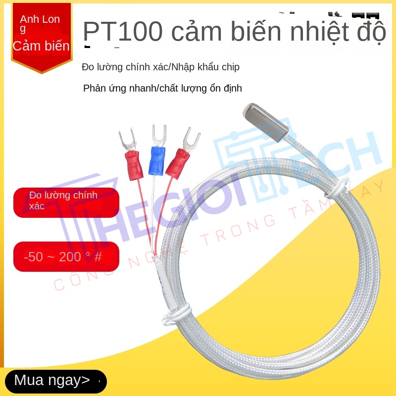 Cảm biến nhiệt độ PT100PT1000 dạng dán bề mặt, đầu dò điện trở bạch kim, kiểu dán trực tiếp - PT100 2m