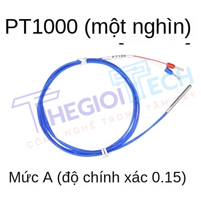 Cảm biến nhiệt độ PT100PT1000 dây 2 sợi màu xanh, điện trở bạch kim A级, độ chính xác cao - PT1000-A 8m