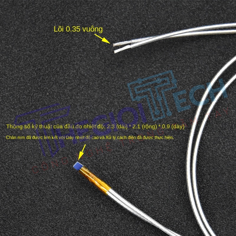 Cảm biến nhiệt độ PT100PT1000 điện trở bạch kim, dạng dán bề mặt, kích thước nhỏ gọn, phản ứng nhanh - PT1000-A 1.5m
