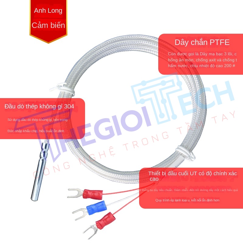Cảm biến nhiệt độ PT100PT1000, điện trở bạch kim độ chính xác cao AA级, 13B级 - PT1000 AA 1.5m 0.1
