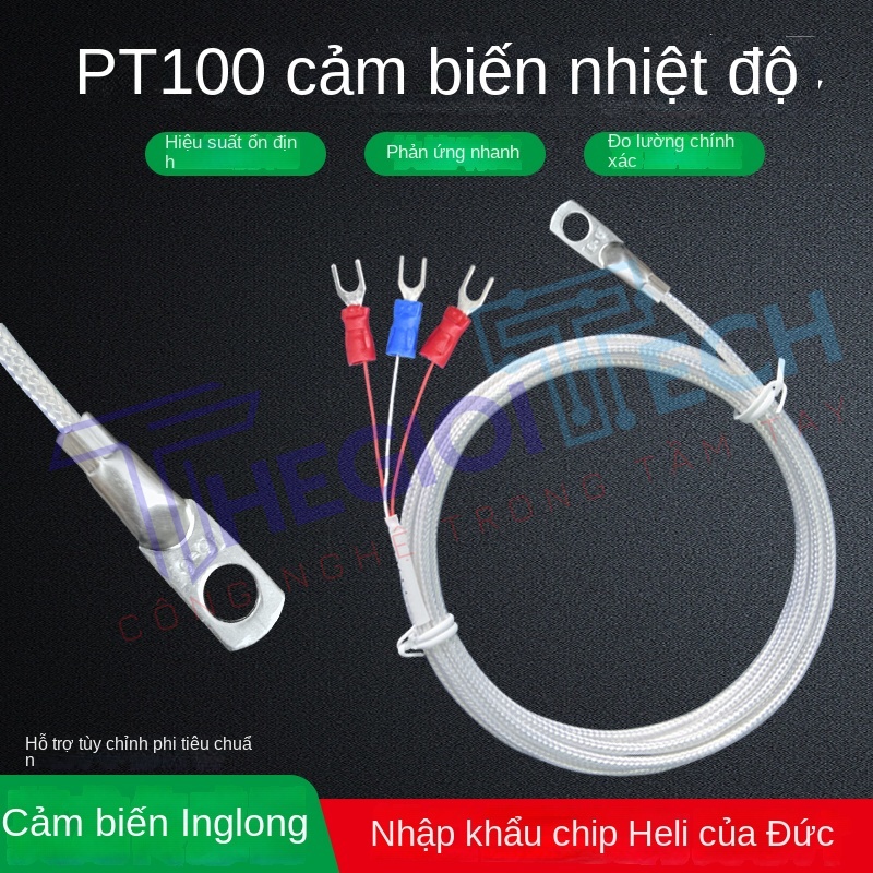 Cảm biến nhiệt độ PT100PT1000 nhập khẩu dạng ép mũi, điện trở nhiệt 3 dây, đầu dò gắn lỗ tròn công nghiệp - PT100/1000-ép mũi