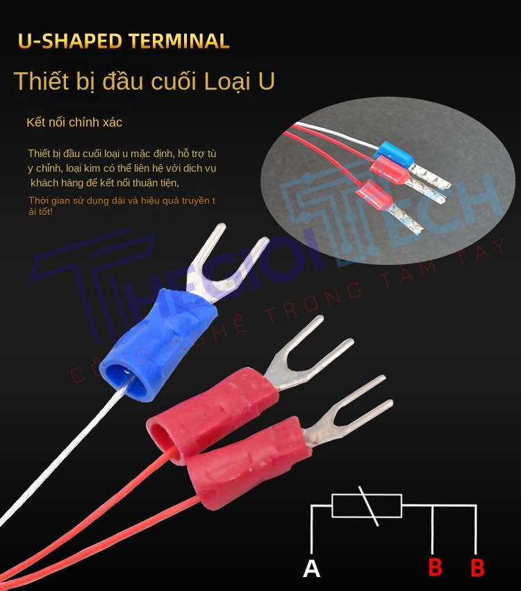 Cảm biến nhiệt độ PT100PT1000 nhập khẩu, điện trở bạch kim 3 dây, đầu dò nhiệt điện trở, dài 10m - PT100-A 9m