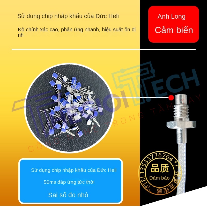 Cảm biến nhiệt độ PT100PT1000 ren M5, chuyên dụng cho bạc đạn (vòng bi), đầu dò điện trở nhiệt chính xác cao - PT100-A 0.5m M5