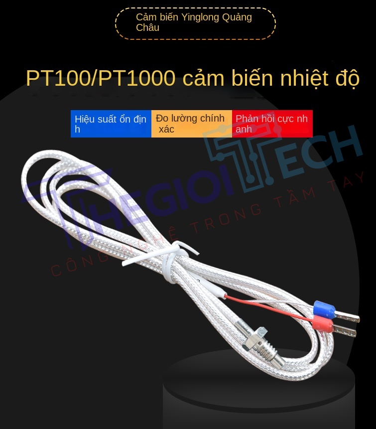 Cảm biến nhiệt độ PT100PT1000 ren M5, chuyên dụng cho bạc đạn (vòng bi), đầu dò điện trở nhiệt chính xác cao - PT100-A 0.5m M5