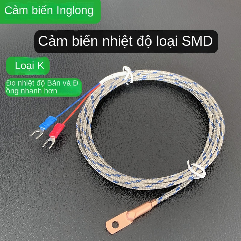 Cảm biến nhiệt độ cặp nhiệt điện loại K – dây nhiều lõi – dạng dán bề mặt (贴片) – đầu dò dạng cos ép nguội, đo nhiệt độ bề mặt lỗ tròn và mặt phẳng - K-Φ4.0 2m CĐ
