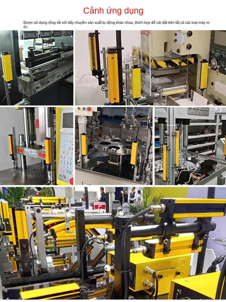 Cảm biến quang an toàn Shiluotai – Mành quang hồng ngoại đối xạ, bảo vệ máy dập, phát hiện an toàn đa năng - SDL – 16 trục quang, khoảng cách 20 mm, chiều cao bảo vệ 300 mm