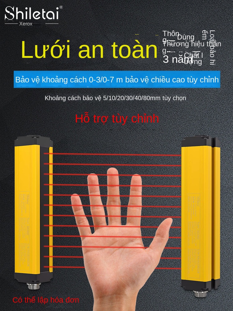 Cảm biến quang an toàn Shiluotai – Mành quang hồng ngoại đối xạ, bảo vệ máy dập, phát hiện an toàn đa năng - SDL xem thêm