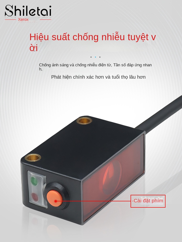 Cảm biến quang điện Shiluotai – Phát hiện vật liệu trong suốt, cài đặt một chạm, cảm biến thông minh chuyên dụng cho sản phẩm trong suốt - BG-B61-D PNP