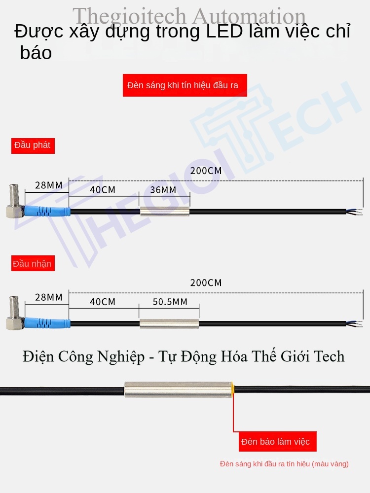 Cảm biến quang điện laser Xuer Tai M4/M6, dạng L góc vuông 90°, đối xạ, chùm sáng hội tụ điểm nhỏ, định vị chính xác - Cảm biến SLDT-04NOTZ NPN thường mở