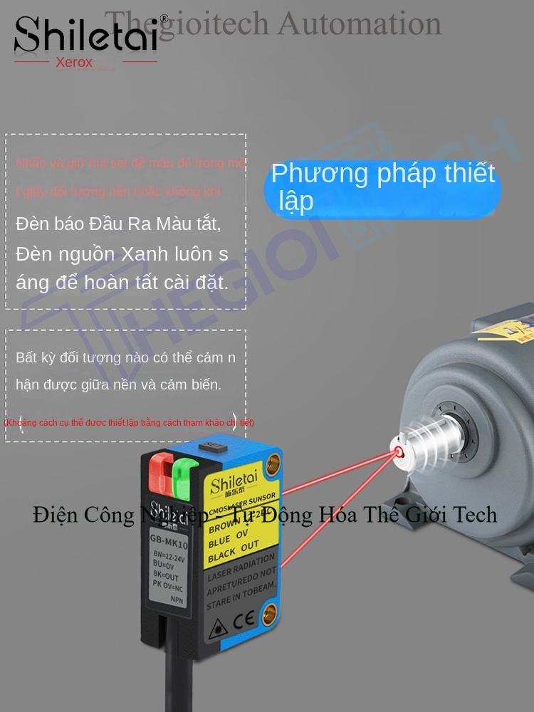 Cảm biến quang điện phản xạ khuếch tán cao tần thông minh BG-MK10, laser nhìn thấy, đo tốc độ chính xác, thiết lập 1 nút - Cảm biến BG-LDD10 NPN