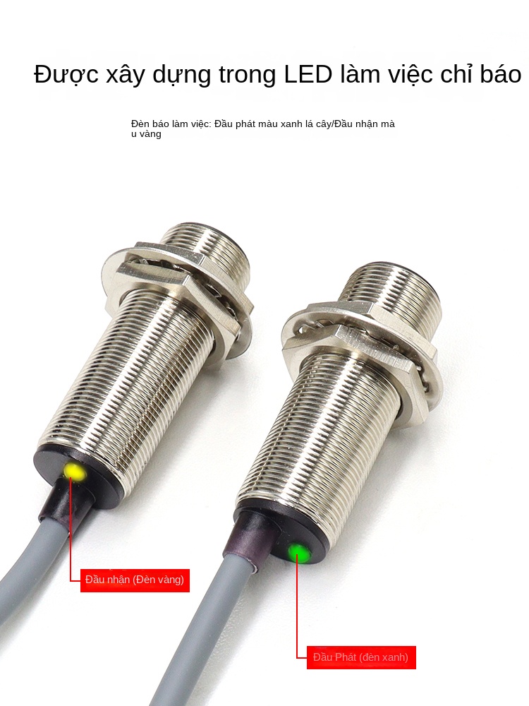 Cảm biến quang laser Shiluotai M12/M18 – Loại đối xạ, điểm sáng nhỏ, phát hiện tầm xa, định vị chính xác - SLDT-18NP – Cảm biến quang đối xạ dạng tia xuyên, ngõ ra PNP thường mở