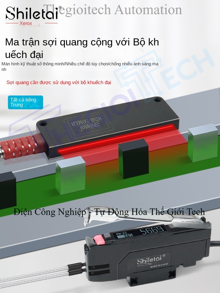Cảm biến quang sợi quang ma trận hình chữ nhật độ chính xác cao, phát hiện vùng, hồng ngoại phản xạ khuếch tán, đếm quang điện, cảm ứng quang trắc - Cảm biến SDR-20MLDR phản xạ