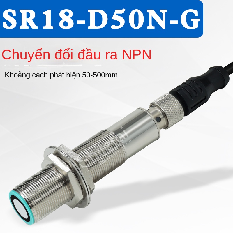 Cảm biến siêu âm đo mức và khoảng cách – Độ chính xác cao, hỗ trợ phát hiện vật trong suốt, đối xạ/khuếch tán, ứng dụng cho ngành in ấn và phát hiện giấy đôi - SR18-ZTS60N3