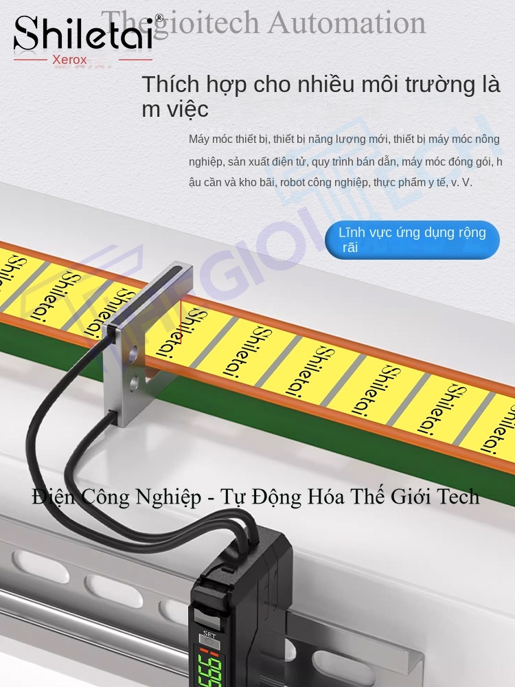 Cảm biến sợi quang dạng rãnh (U-shape), đầu dò và bộ khuếch đại, dùng cho máy dập nhãn, mã 2012/2030/3030/4020 - Cảm biến sợi quang SU-2070 kiểu rãnh
