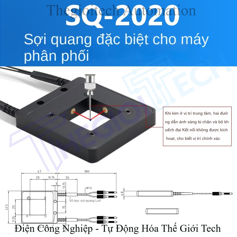 Cảm biến sợi quang định vị Xuer Tai chuyên dùng cho máy bơm keo, định vị kim và cửa sổ, độ chính xác 0.01mm, định vị 3 trục - Bộ khuếch đại ESR-22P ×2 kết hợp cảm biến SQ-3030 PNP