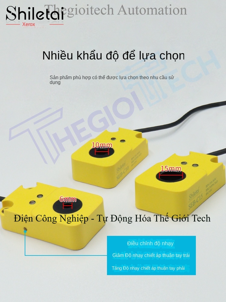 Cảm biến tiệm cận Xuer Tai vòng tròn, tốc độ cao, phát hiện kim loại, lò xo và vật rơi - Cảm biến SEB-C06 lỗ 6mm, NPN thường mở