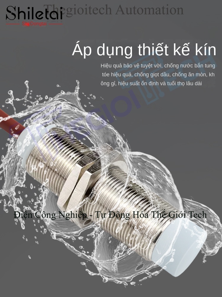 Cảm biến tiệm cận chịu nhiệt độ cao 130°C, chống nước, chuẩn M8/M12/M18, dùng trong nhà máy thép, chất lượng cao, đủ model - Cảm biến tiệm cận M8 âm (flush), khoảng cách phát hiện 1mm, PNP thường mở, chịu nhiệt 130°C, dây 1m