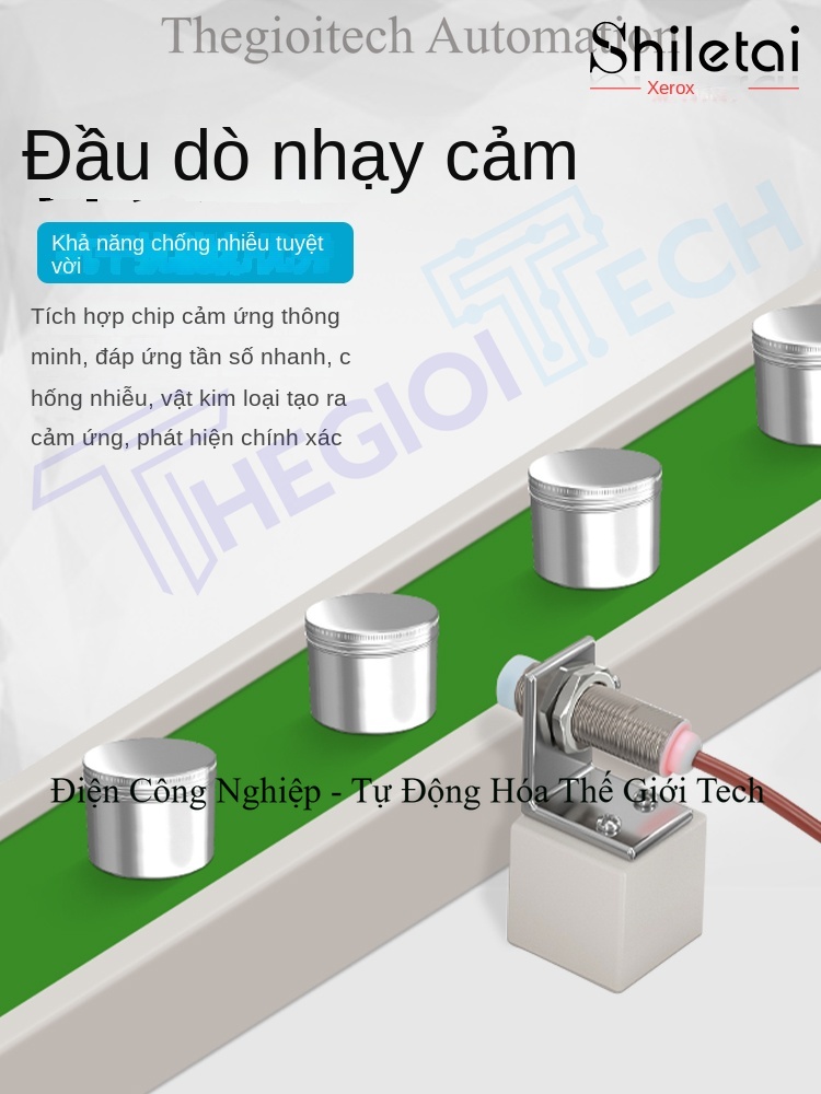 Cảm biến tiệm cận chịu nhiệt độ cao 130°C, chống nước, chuẩn M8/M12/M18, dùng trong nhà máy thép, chất lượng cao, đủ model - Cảm biến tiệm cận M8 âm (flush), khoảng cách phát hiện 1mm, PNP thường mở, chịu nhiệt 130°C, dây 1m