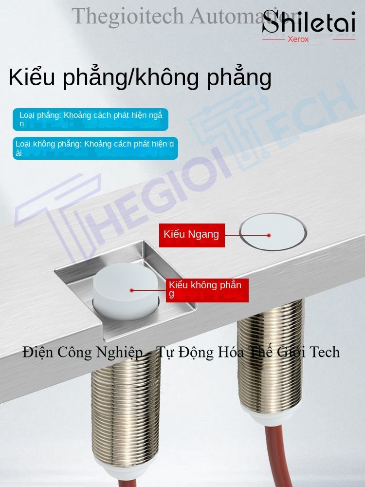 Cảm biến tiệm cận chịu nhiệt độ cao 130°C, chống nước, chuẩn M8/M12/M18, dùng trong nhà máy thép, chất lượng cao, đủ model - Cảm biến tiệm cận M8 âm (flush), khoảng cách phát hiện 1mm, PNP thường mở, chịu nhiệt 130°C, dây 1m