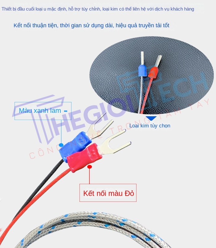 Cặp nhiệt điện bọc kim loại K-type WRNK-191, cảm biến nhiệt độ dạng que có thể uốn cong, đầu dò nhiệt độ hỗ trợ PT100/E/J/T - K-Φ1×200 1.5m