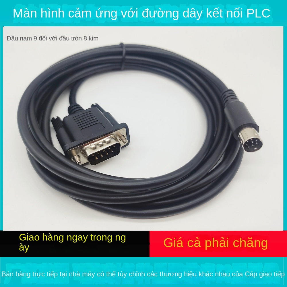 Cáp truyền thông nối màn hình HMI Weintek MT6103iP / 8106 / 8071 / 6071iE với PLC Mitsubishi FX series - 0.5m - Đen